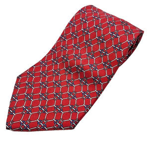 Bert Pulitzer Red Geometric Silk Necktie - USA - Like New